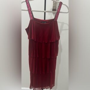 Enfocus Studio Layered Burgundy Dress